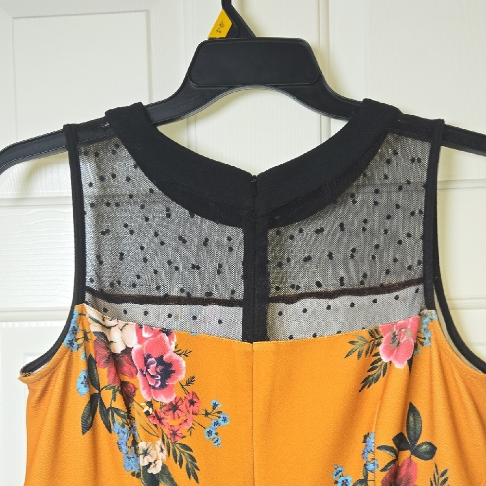 SMAK PARLOUR 2X MUSTARD FLORAL RETRO Romantic Unique LIGHTWEIGHT STRETCHY Dress - Picture 12 of 15